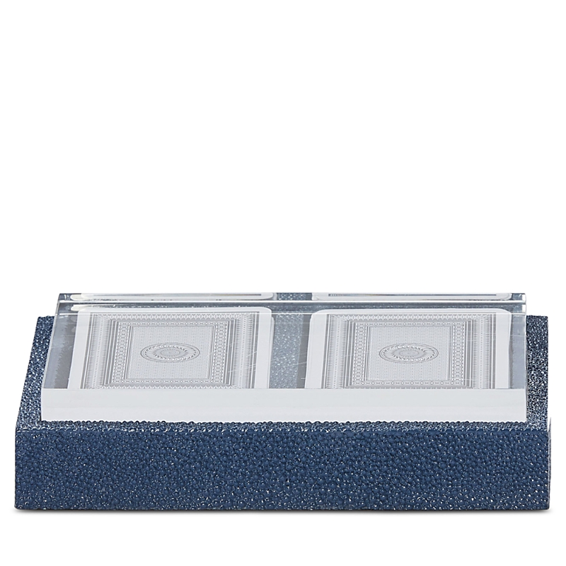 Pigeon & Poodle Grantham Middelburg Faux Shagreen Playing Card Set In Navy