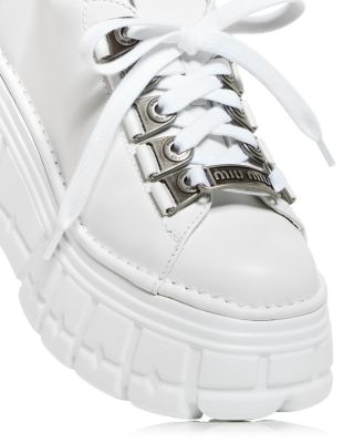 【関税送料無料】MIU MIU Women Sneakers Miu Miu Women's Platform Low Top Sneakers | Bloomingdale's