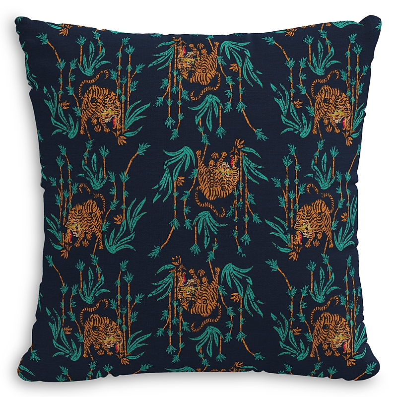 Sparrow & Wren Down Pillow in Tiger Navy, 20 x 20
