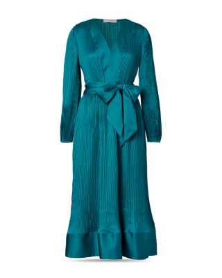 open lace back dress Liv Pleated Dress in Dark Forest