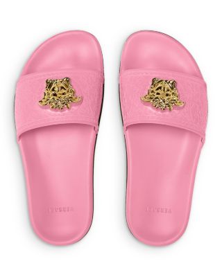 womens pink versace slides