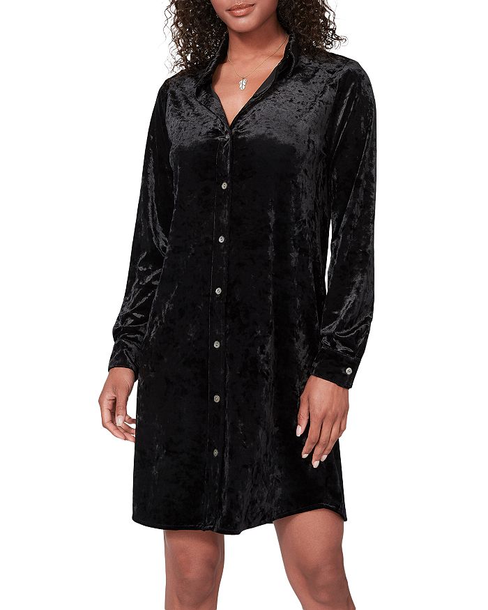 Karen Kane Crushed Velvet Shirt Dress Bloomingdale s