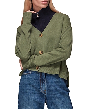 Whistles Cashmere Cardigan In Green