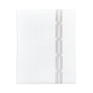 Hudson Park Collection Italian Tivoli Embroidered Flat Sheet, King - 100% Exclusive In White/silver