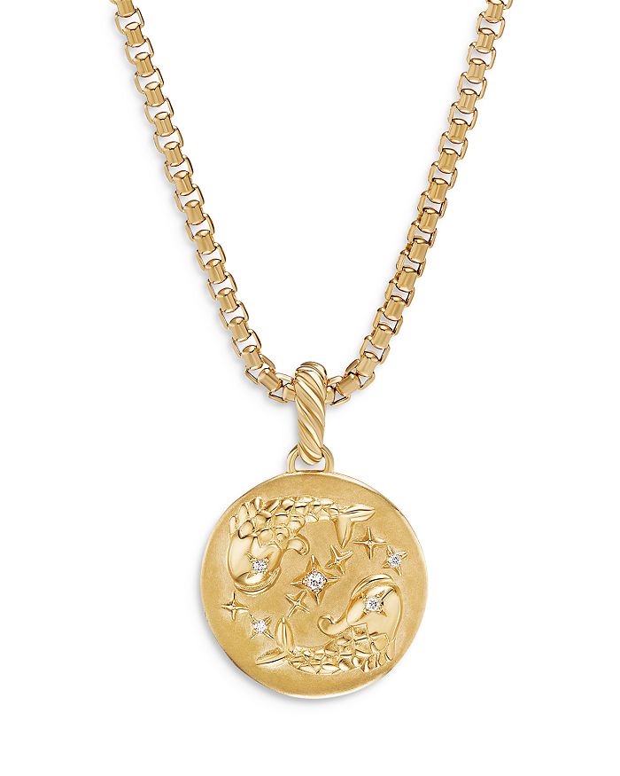 David Yurman - 18K Yellow Gold Diamond Zodiac Amulet Pendant