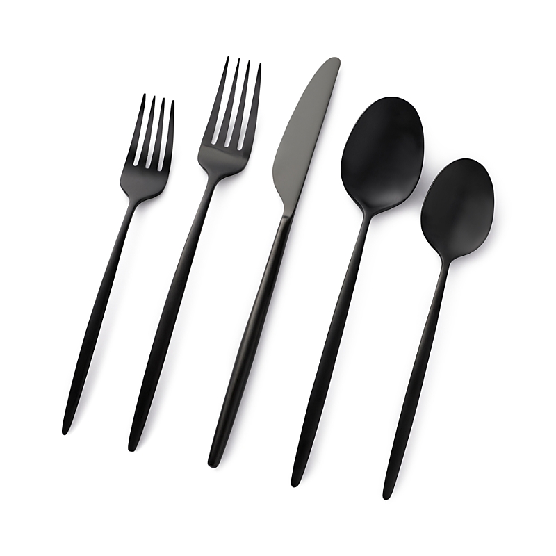 Cambridge Gaze Black Satin 20-piece Flatware Set In Black