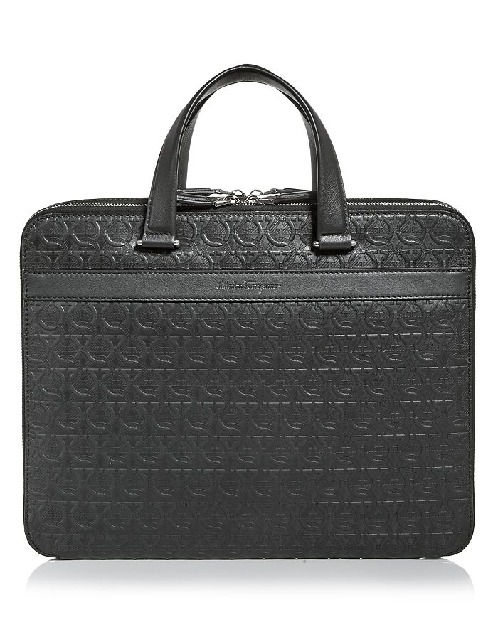 Ferragamo Men s Gancini Embossed Leather Briefcase Bloomingdale s