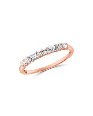Bloomingdale's Fine Collection - Round & Baguette Diamond Stacking Bands in 14K Gold, 0.25 tcw