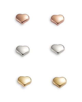 18K Gold Small Heart Stud Earrings