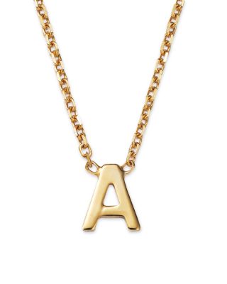 14K Yellow Gold Initial Pendant Necklace, 16&amp;quot;