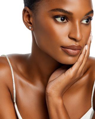 Colorless Certified Round Diamond Stud Earring in 18K White Gold, 0.75 tcw&nbsp;