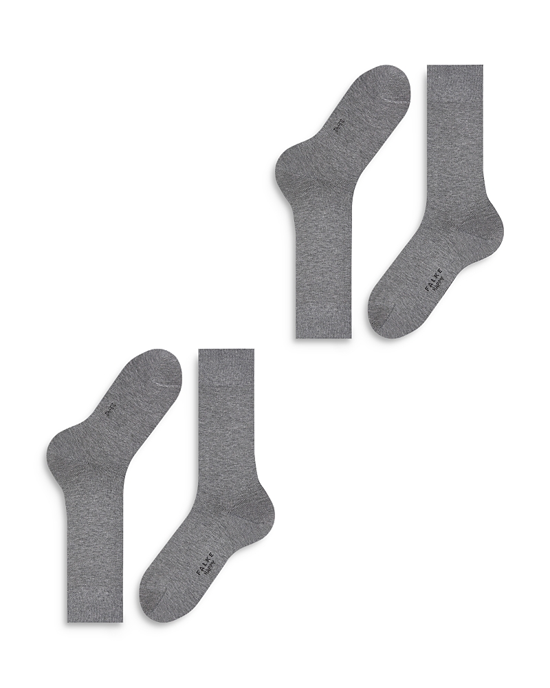 Falke Happy Crew Socks, Pack Of 2 In Light Gray