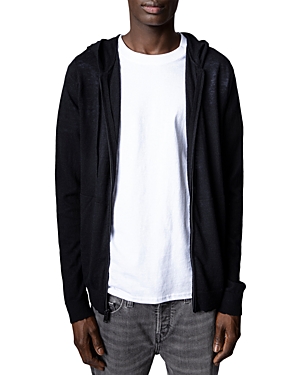 Zadig & Voltaire Clash Cashmere Hooded Cardigan In Black