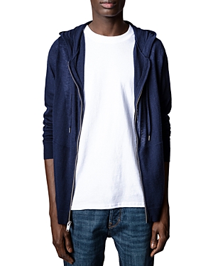 Zadig & Voltaire Clash Cashmere Hooded Cardigan In Navy