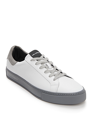 Karl Lagerfeld Low Top Sneaker On Grey Cup Sole In White/grey