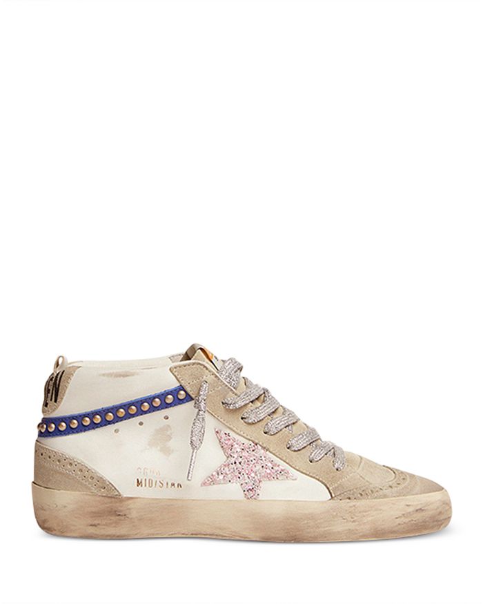 Golden Goose Women\'s Mid Star Pink Glitter Detail Low Top Sneakers |  Bloomingdale\'s