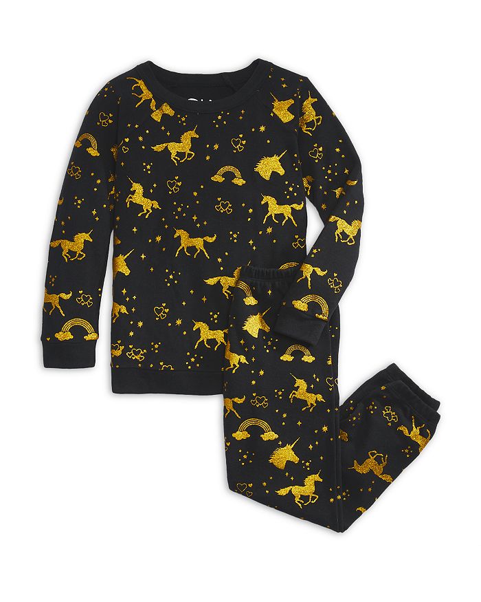 CHASER Girls Glitter Unicorn Sweatshirt Lounge Pants Little