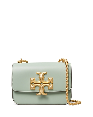 Tory Burch Eleanor Small Leather Shoulder Bag In Blue Celadon/rolled Brass