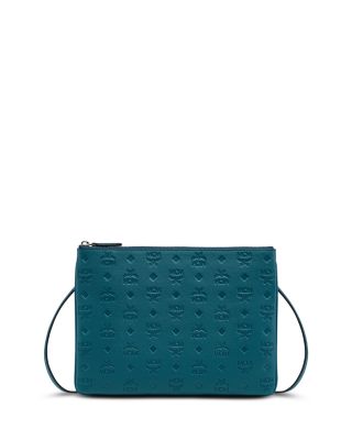 mcm klara monogram calfskin leather crossbody pouch