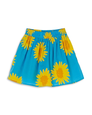 Stella Mccartney Light-blue Skirt For Girl With Yellow Daisies In Blue