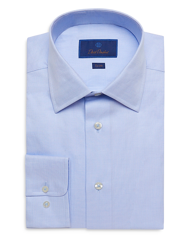 David Donahue Dobby Weave Trim Fit Dress Shirt