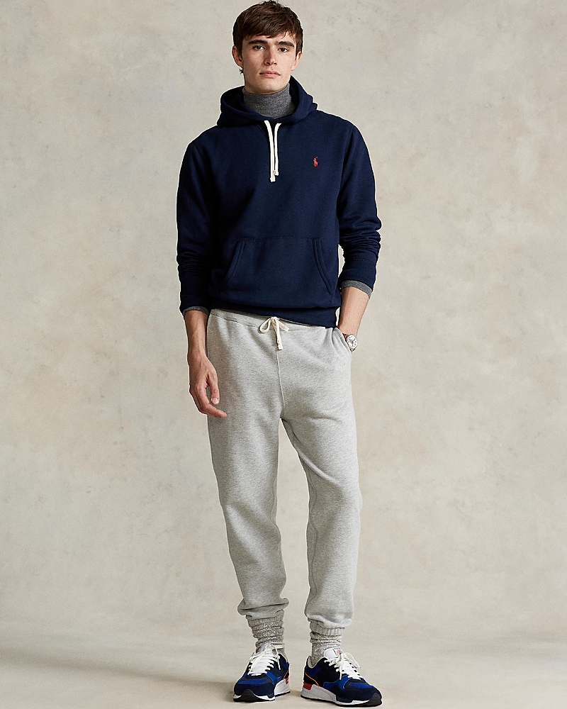 Shop Polo Ralph Lauren Rl Fleece Hoodie In Cruise Navy