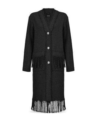 PINKO Ancasti Splovero Fringe Trim Coat Bloomingdale's