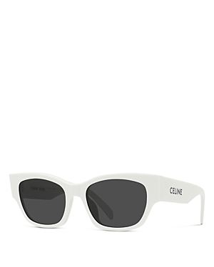 Shop Celine Monochroms Cat Eye Sunglasses, 54mm In Ivory/gray Solid