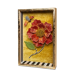 Mackenzie-childs Beaded Peony Shadow Box In Peony