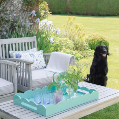 Large Lacquer Scalloped Ottoman Tray