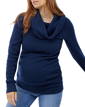 Shop Ingrid & Isabel Maternity Cowl Neck Sweater In French Navy
