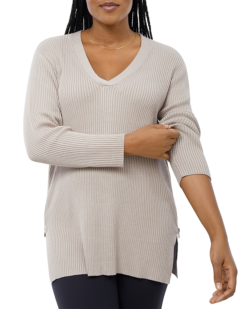 Ingrid & Isabel Side Zip Nursing Sweater In Beige