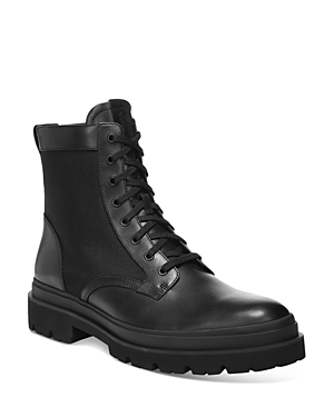 Shop Vince Men's Raider Leather Boots In Black