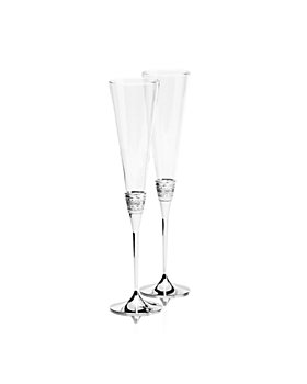 Custom Engraved Tulip Amber Champagne Glasses, Set of 2