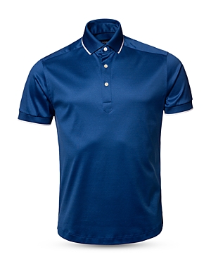 Eton Contemporary Fit Jersey Polo In Medium Blue