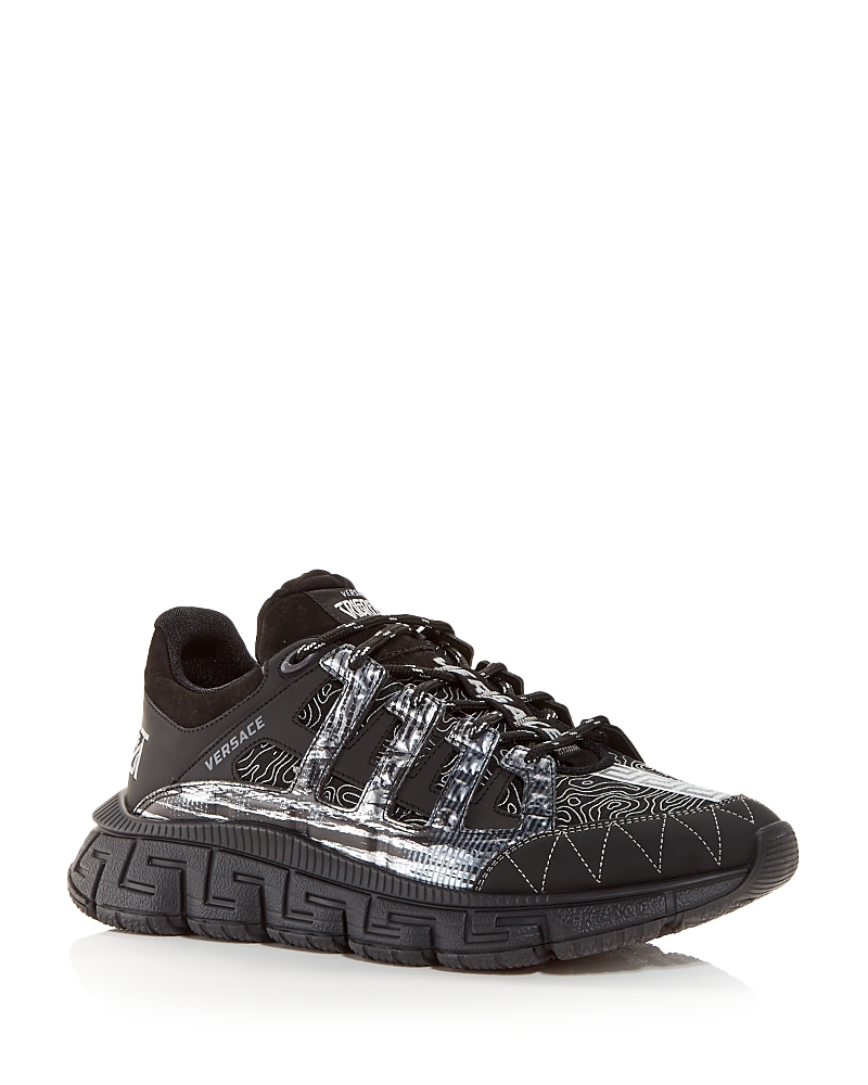 Versace Trigreca Low-top Sneakers In Black