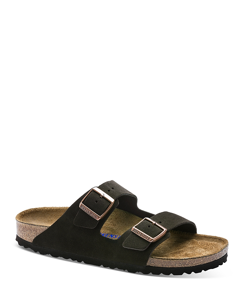 Birkenstock Arizona Slippers With Cork Midsole And Suede Upper In Brown