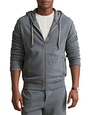 Polo Ralph Lauren Cotton Blend Double Knit Full Zip Hoodie In Classic Gray Heather