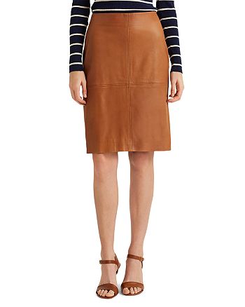 Ralph Lauren Leather Pencil Skirt | Bloomingdale's
