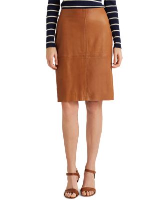 Ralph Lauren Leather Pencil Skirt | Bloomingdale's