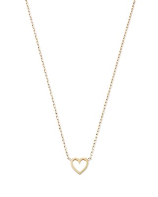 Bloomingdale's Fine Collection Open Heart Pendant Necklace in 14K Yellow Gold, 18 - Exclusive