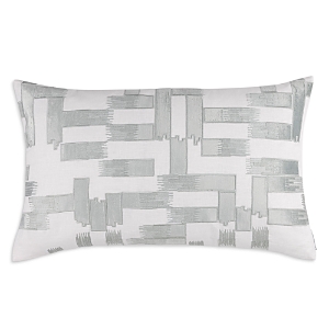 Shop Lili Alessandra Capri Linen Decorative Pillow, 18 X 30 In White/aquamarine