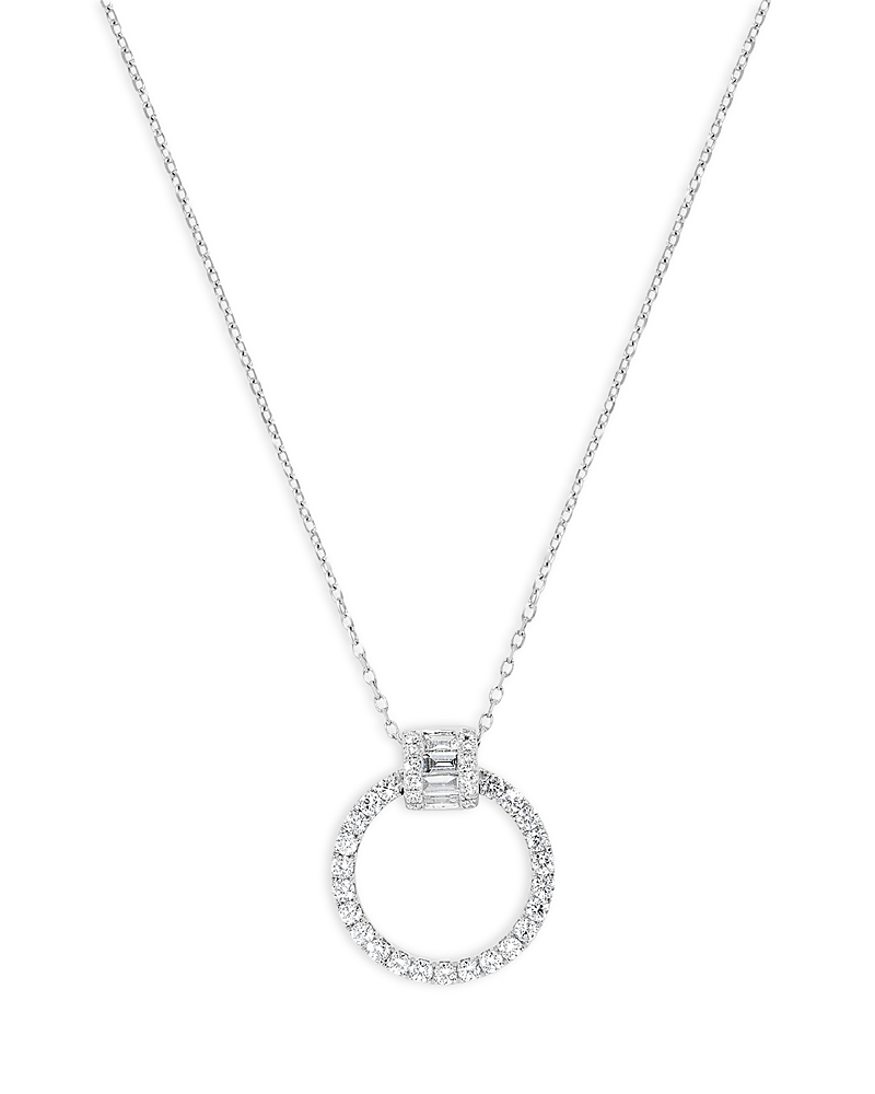 Bloomingdale's Fine Collection Diamond Circle Pendant Necklace in 14K White Gold, 0.50 tcw