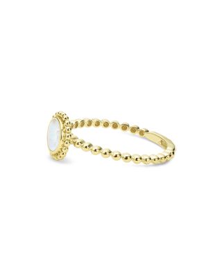 18K Yellow Gold Covet Mother of Pearl Stack Ring 
