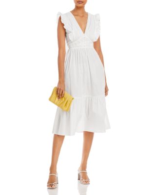 Aqua Flutter Sleeve Midi Dress - 100 