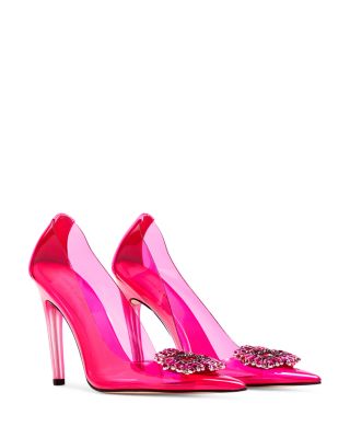peep toe pink heels