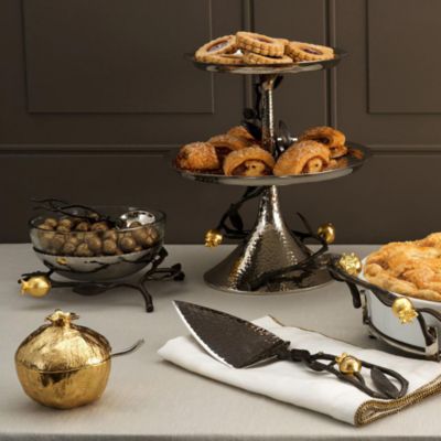 Pomegranate Glass Bowl &amp; Serving Spoon