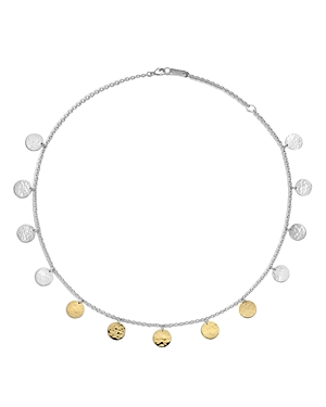 Shop Ippolita 14k Yellow Gold & Sterling Silver Chimera Hammered Disc Dangle Statement Necklace, 16-18 In Silver/gold