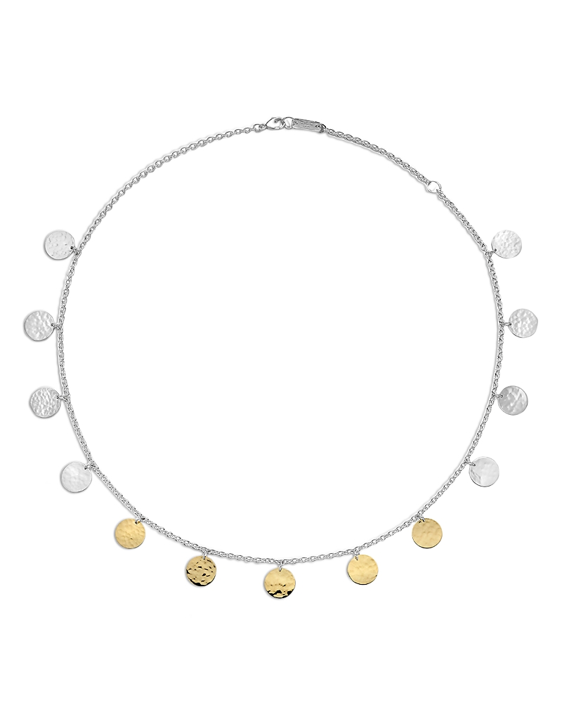 Ippolita Classico Hammered Paillette Disc Necklace In Chimera Two-tone In Silver/gold