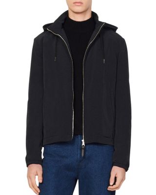 Sandro - Hooded Zip-Front Tech Jacket